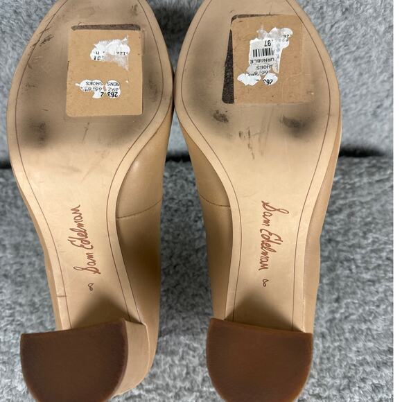Sam Edelman Stillson Pumps Almond Toe Neutral Nude Size 8 Fall Winter Office - Picture 6 of 10